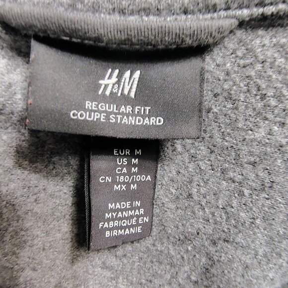 H&M Men’s Gray Felted Zip Jacket | Size M | Reg Fit | Minimalist Smart Casual - Picture 4 of 5